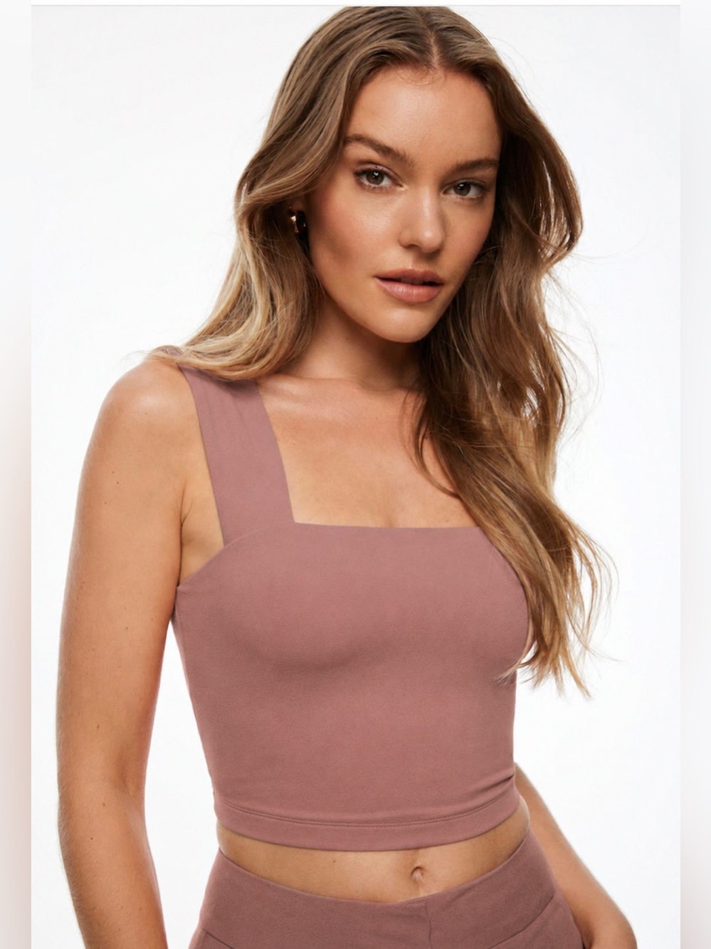 NWT Dynamite Blush Square-Neck Crop Top